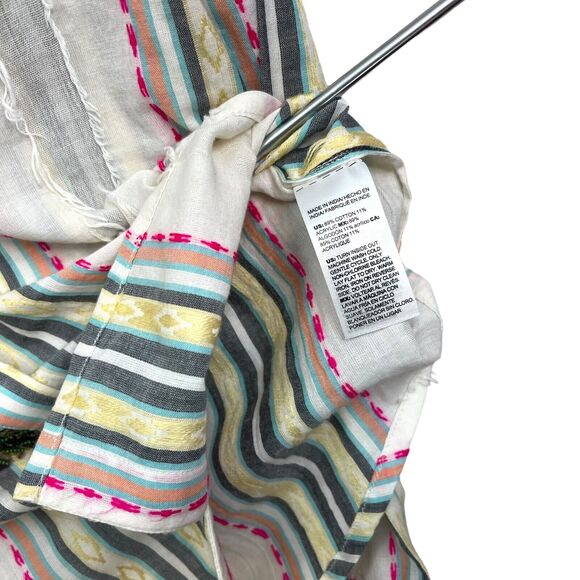 Chico's Womens‎ Beaded Embellished Floral Top Shirt Embroidered Striped Fringe 0 - Picture 6 of 6